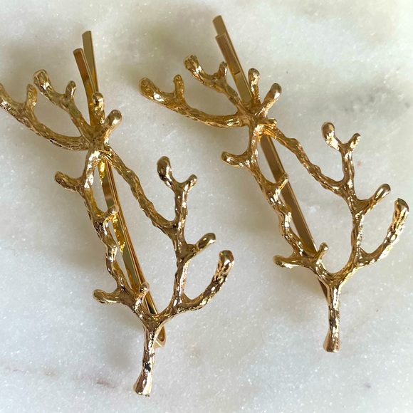 Anthropologie 2 Twig Hair Pins Clips - Picture 3 of 10